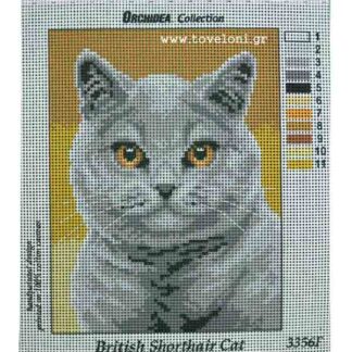Κέντημα Βρετανική Κοντότριχη Γάτα 3356